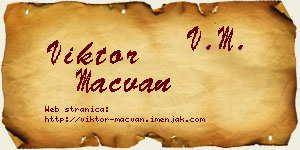 Viktor Mačvan vizit kartica
